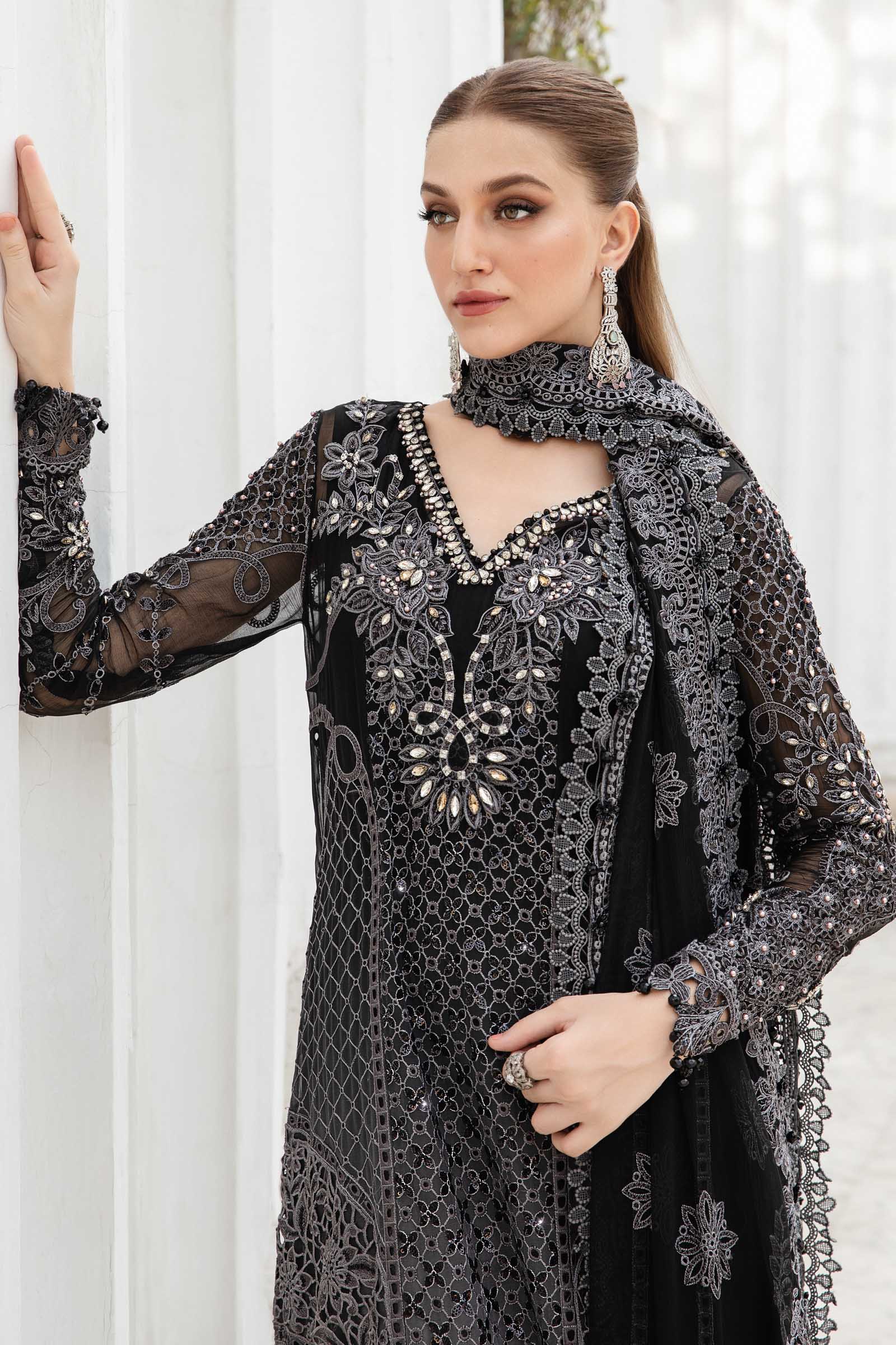 D-1Closeup_25ba7037-cc96-4bed-9528-890514a52099_2400x2400 MARIA.B Unstitched Embroidered Chiffon Suit | MPC-24-101 - Image 7