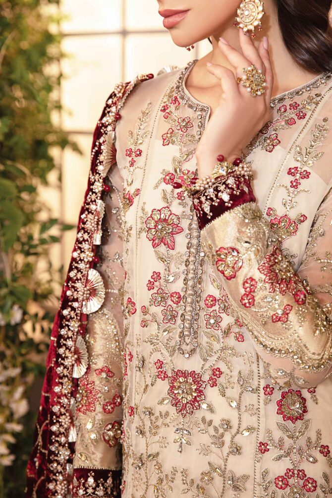 MARIA.B. 3 Piece Unstitched Embroidered Organza Suit | BD-2905 - Image 6